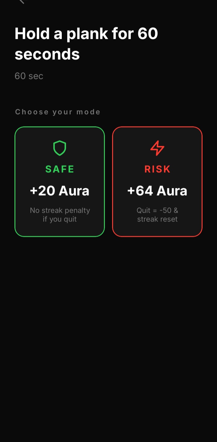 Safe vs Risk Mode selection